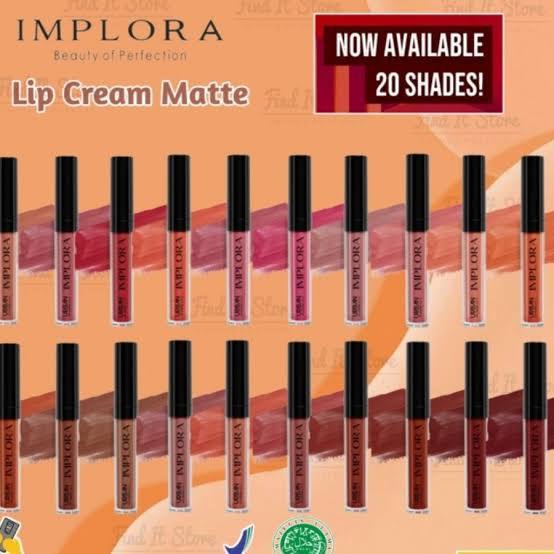 Implora Urban Lip Cream Matte | Implora Lip Cream LENGKAP SHADE 1-20