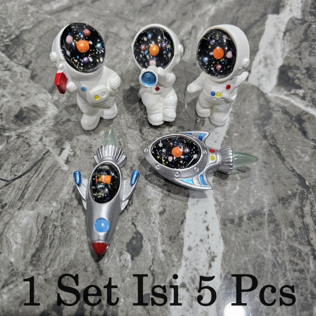 Cake Topper Astronot Set Toper Hiasan Kue Action Figure Ulang Tahun