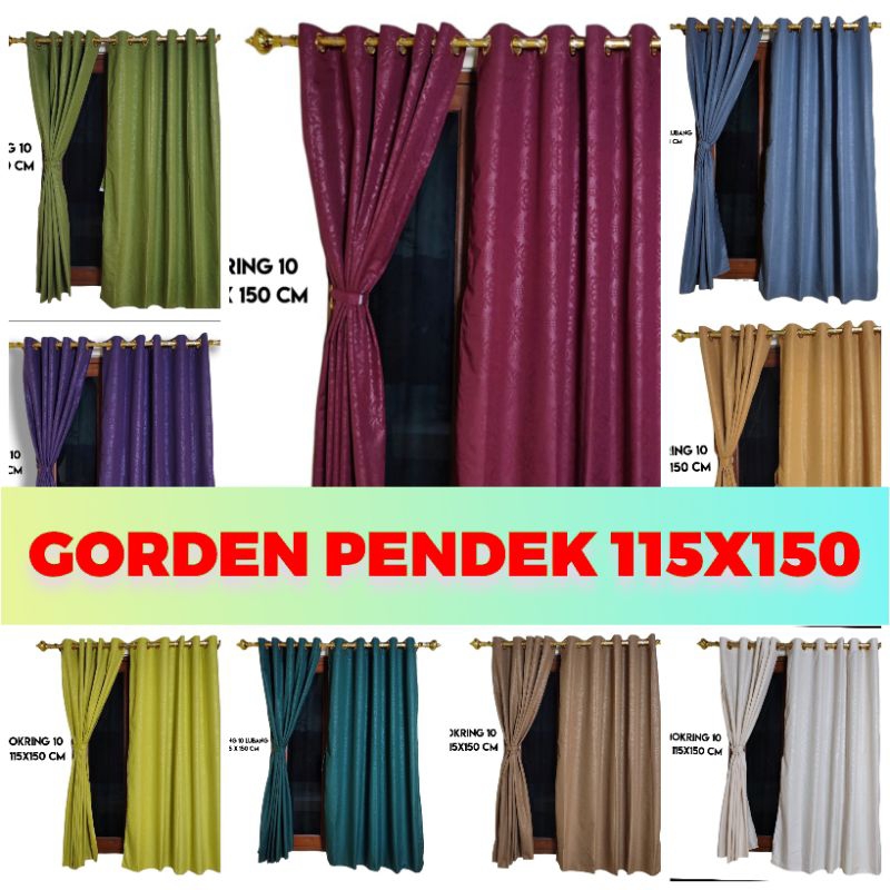 GORDEN JENDELA PENDEK EMBOS TIRAI JENDELA UK 115X120,115X150 MINIMALIS