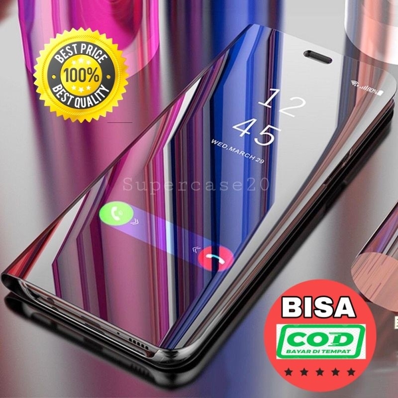 SAMSUNG A03S A02S A53 5G A72 S6 Edge A22 4G A04S A14 4G 5G Casing Flip Cover Mirror Clear View Case 