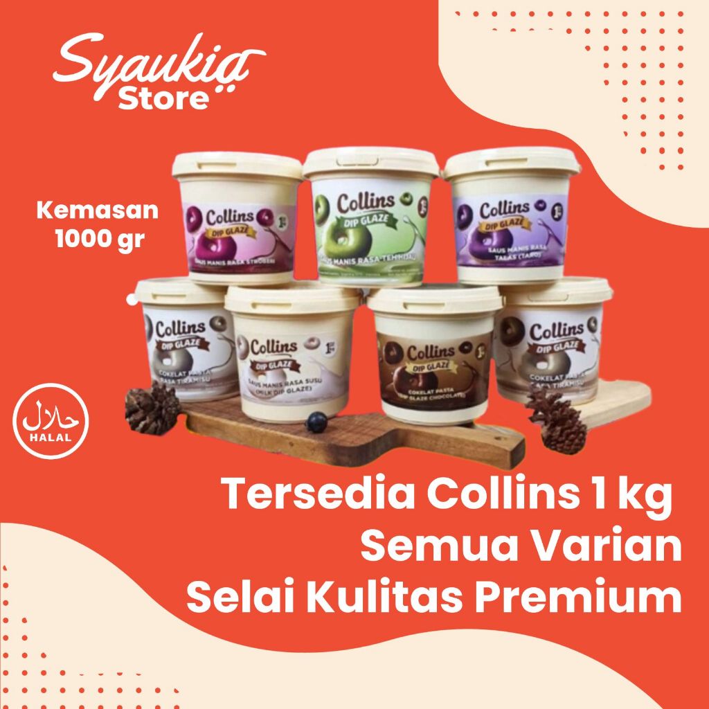 

Collins Dip Glaze Selai Topping Donut 1 Kg Semua Varian