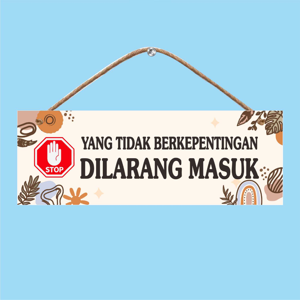hiasan dinding gome dekor dilarang masuk 30x10 cm