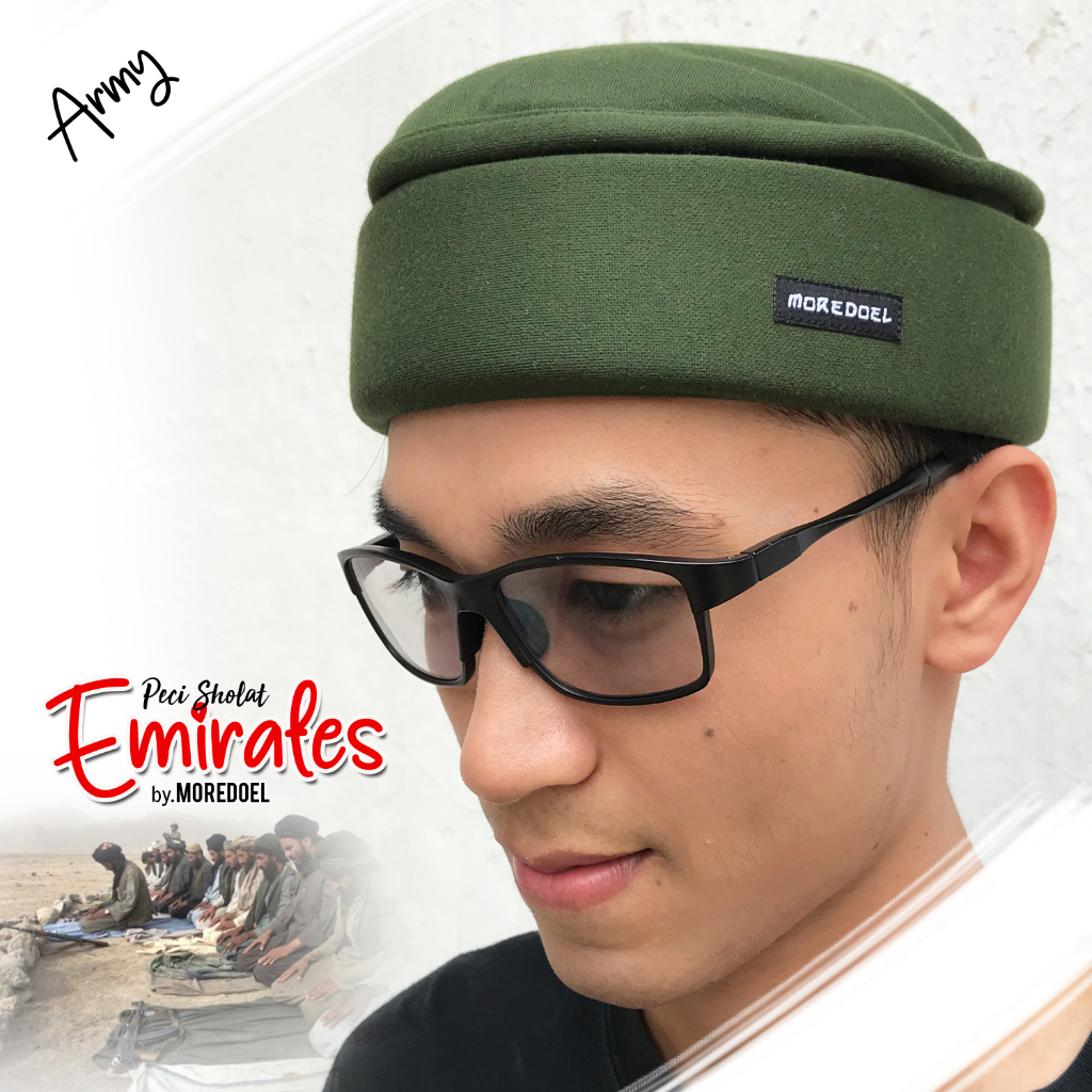 Kopiah Peci Emirates Moredoel Seri Premium Warna Hijau Army