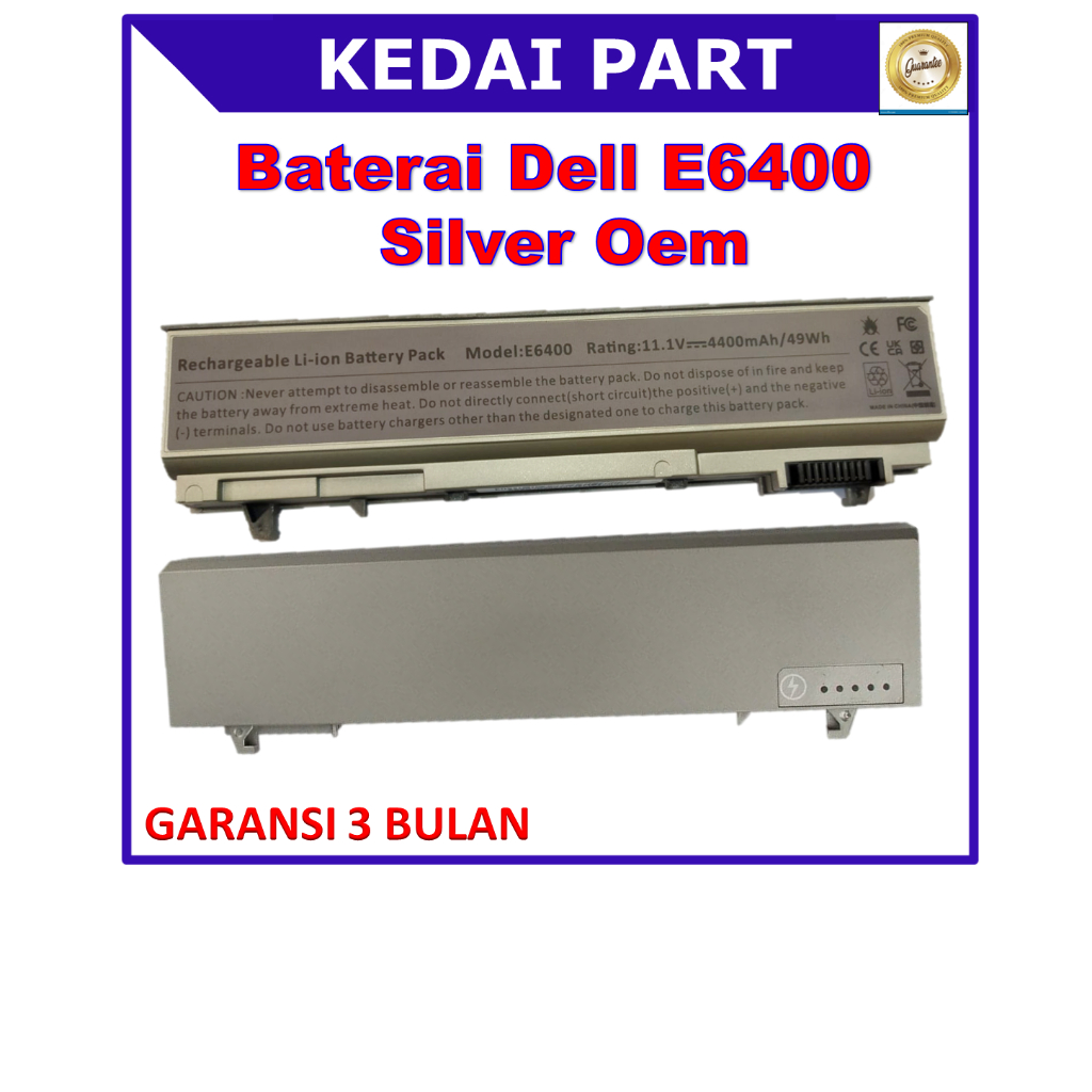 Baterai Dell Latitude E6400 E6400ATG E6400XFR E8400 Silver