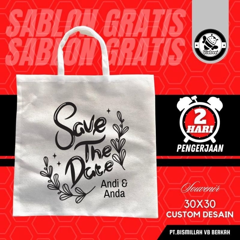 TAS UNDANGAN NIKAH WEDDING SPUNBOND GOODIEBAG SNACK HAJATAN TASYAKURAN PENGAJIAN TERMURAH ~ F 30x30