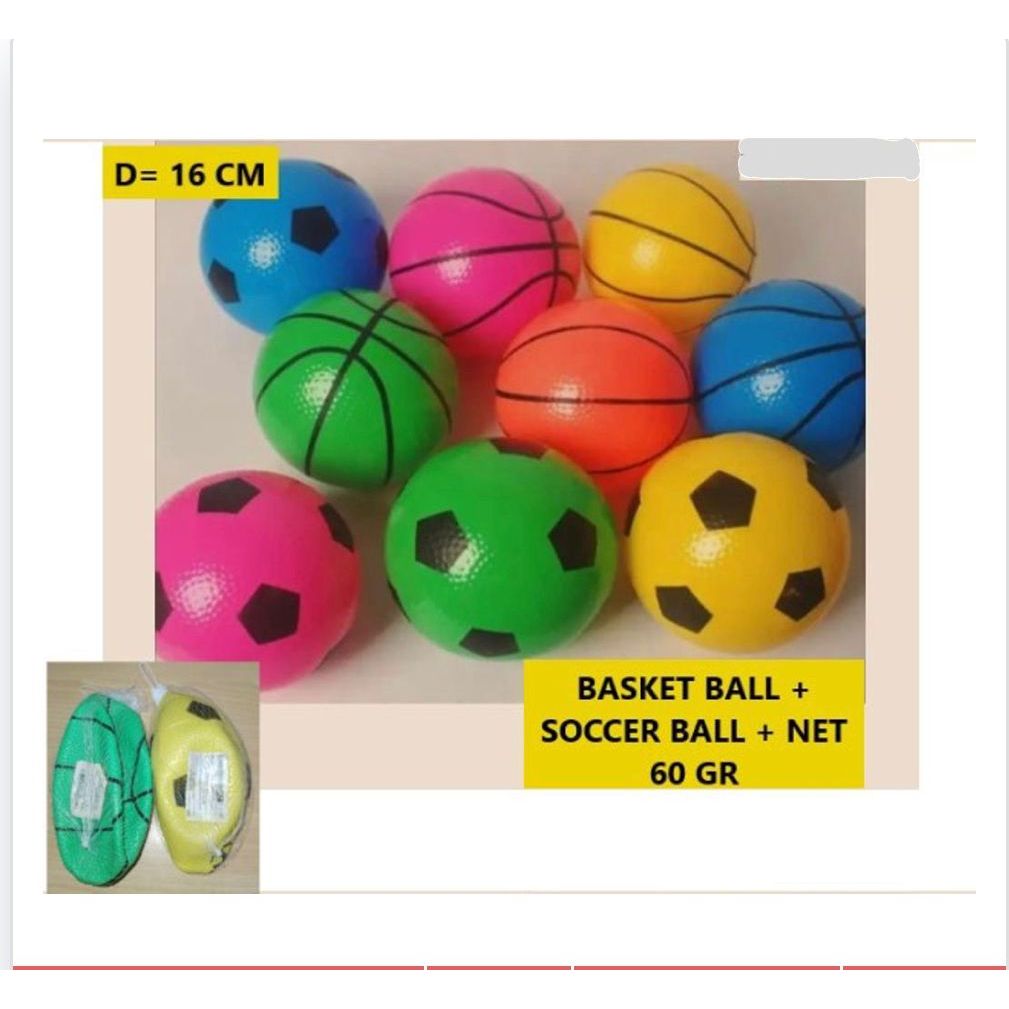 Bola Karet Duri 22cm / Basket Ball &amp; Soccer Ball 16cm / Motif Karakter Mainan Anak / Stress Ball / Bola Terapi / Mainan Edukasi / Massage Ball 60 gr / Bola Sepak Outdoor