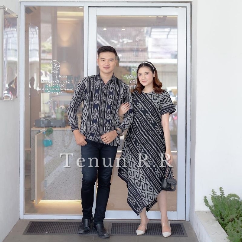 READY STOK set couple terbaru motif tenun blanket jepara - set tenun couple kondangan couple set pre