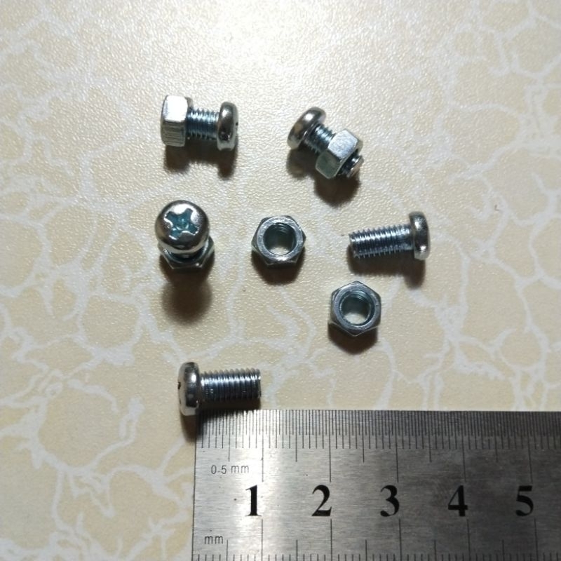 Mur Baut Mata (+) ulir ukuran 8 panjang 1cm
