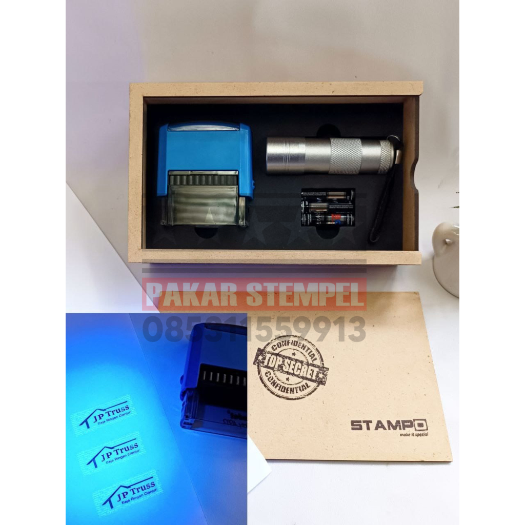 

STAMPO STEMPEL DOKUMEN ANTI PEMALSUAN CAP LOGO ANTI DUPLIKAT STEMPEL UV PAKAR STEMPEL