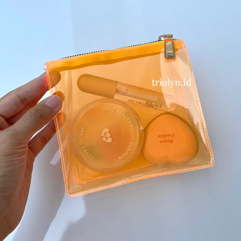 RB Pouch Transparant Jelly Makeup Cosmetic Travel PVC Pouch Dompet Kosmetik