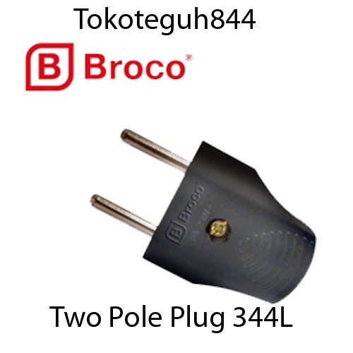 Broco 344LN/Steker Gepeng Broco Hitam 344ln/Broco Steker Gepeng Hitam (344LN) Colokan 344L Original