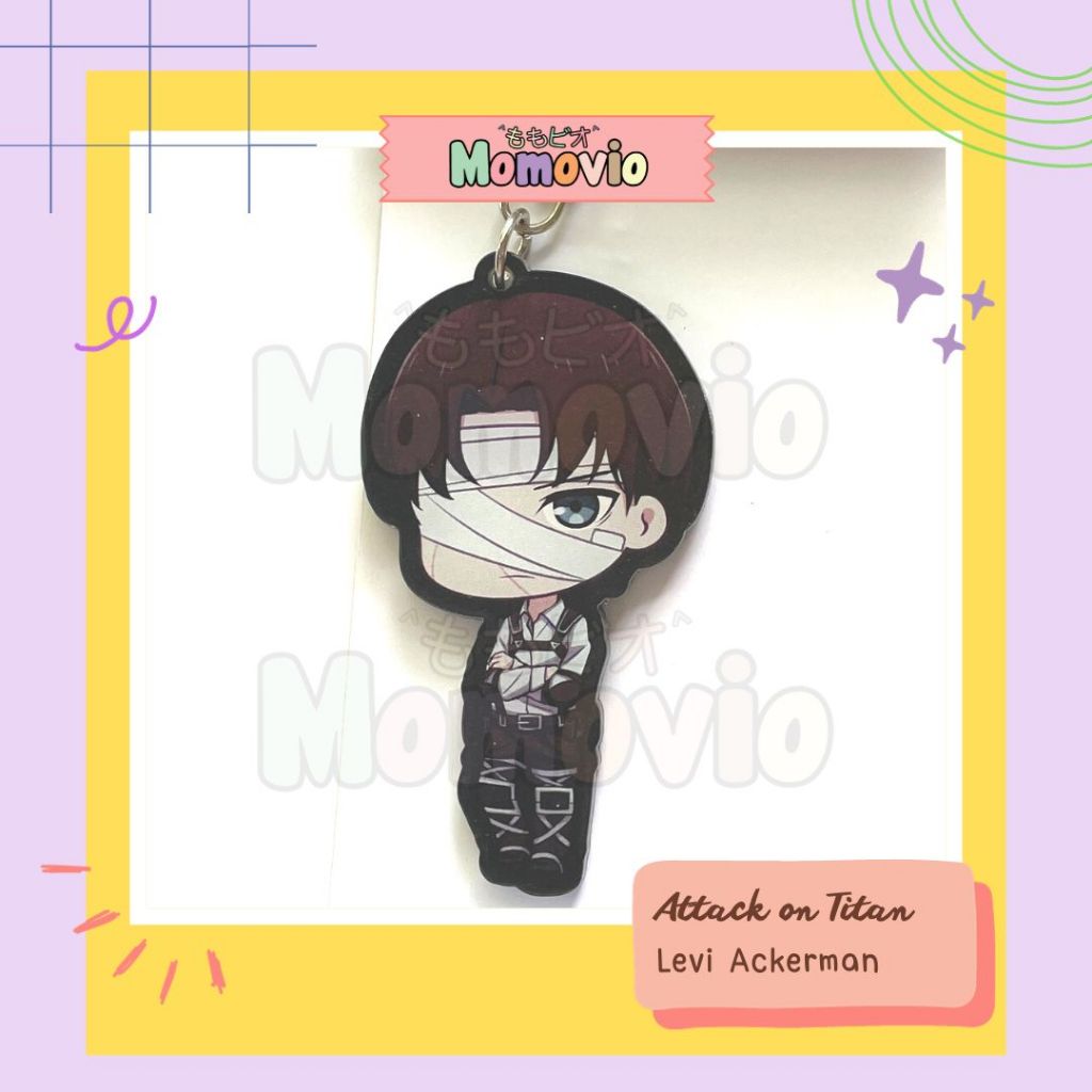 Gantungan Kunci Akrilik Attack on Titan Levi Ackerman Eren Yeager Mikasa Acrylic Keychain