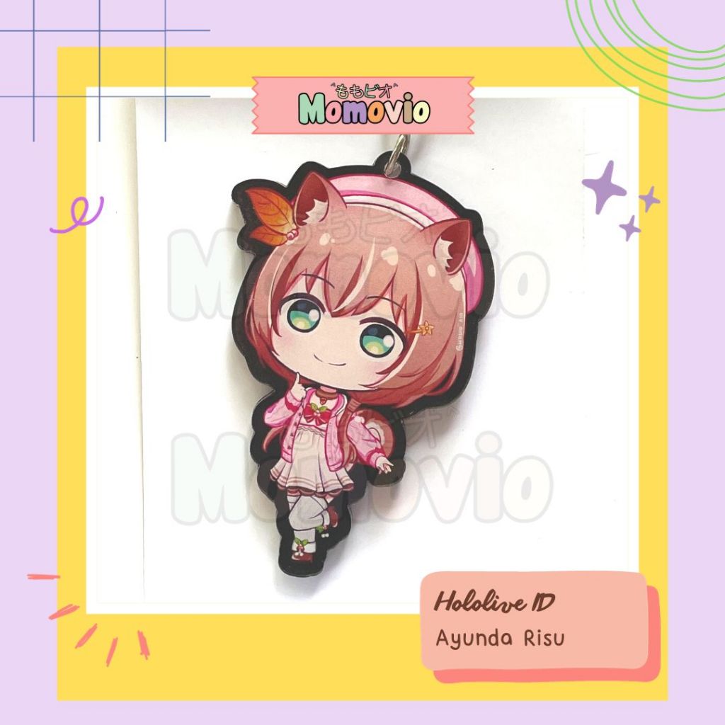 Gantungan Kunci Akrilik Hololive ID Ayunda Risu Acrylic Keychain
