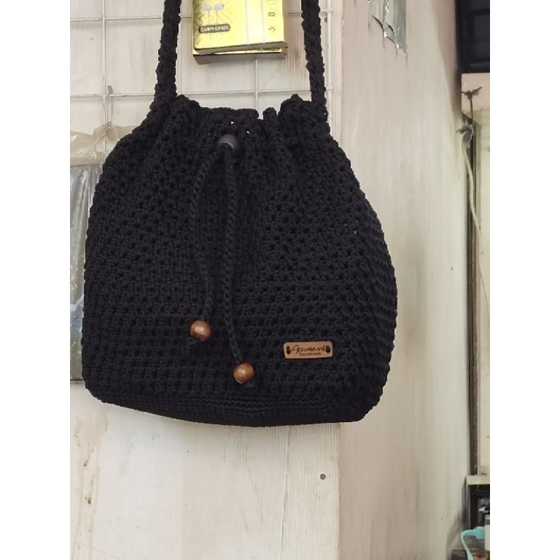 tas rajut tas selempang serut