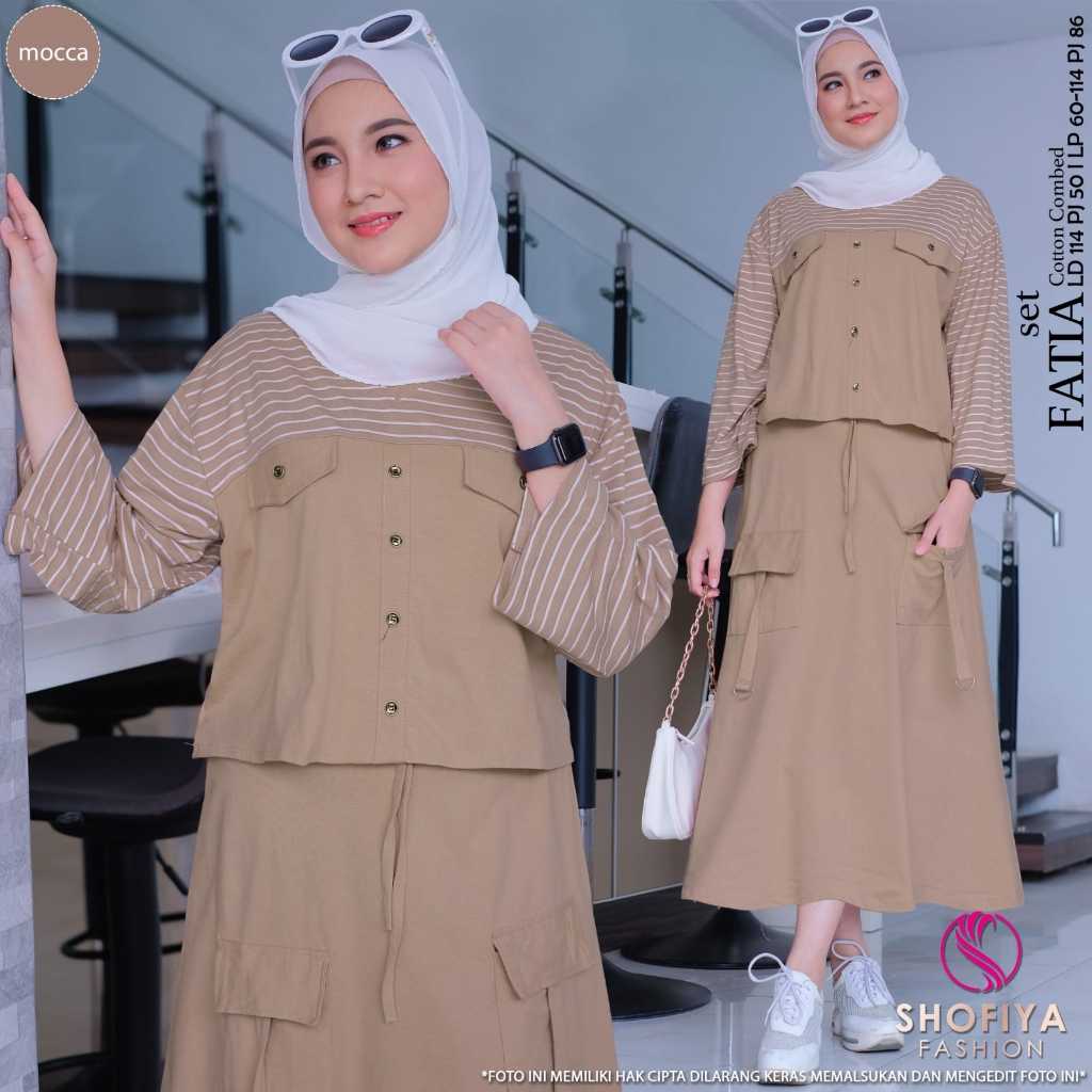 fat oneset 2in1 setelan stelan set 1set setrok blouse bluse blus rok adem jumbo big size xxl ld 114 
