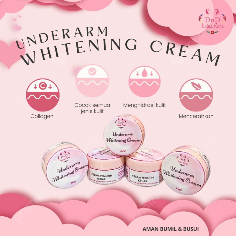 Cream Pemutih KETIAK |  Cream Pemutih Seluruh LIPATAN | DnD Twins Care