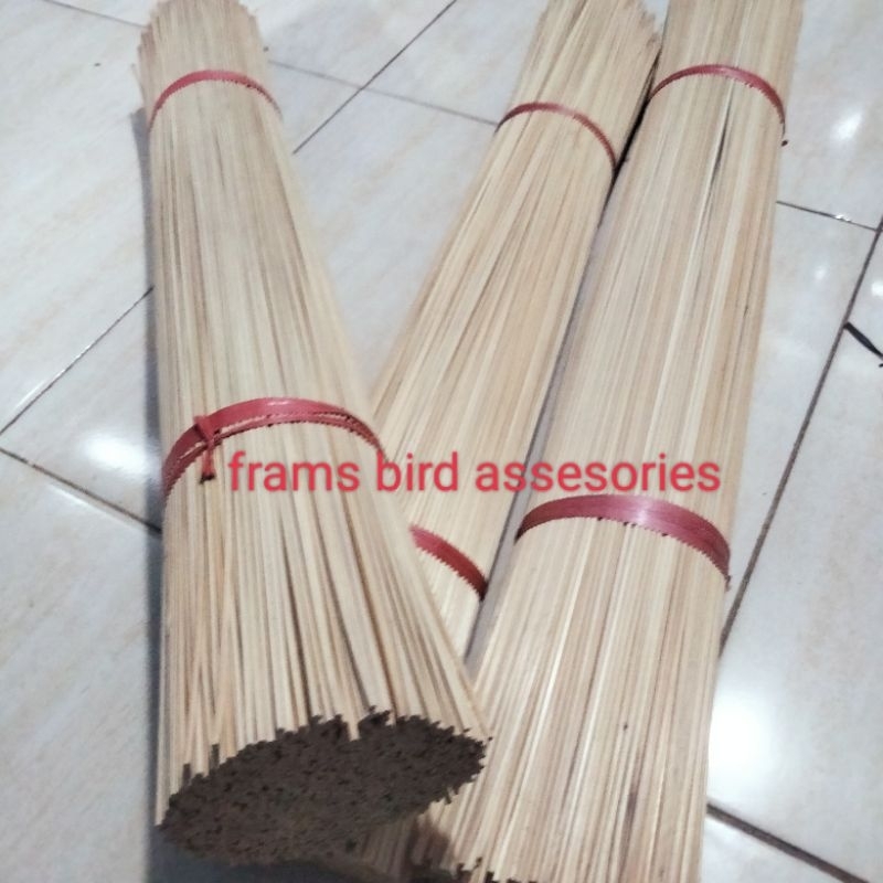 Ruji superan 1.5mm panjang 55cm isi 1000batang bahan bambu untuk sangkar burung