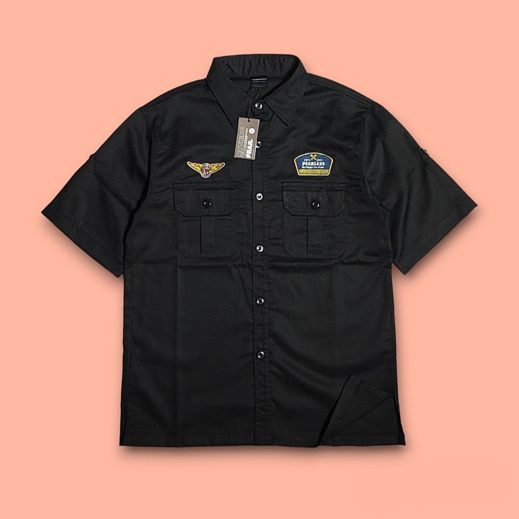 Kemeja Hitam Work Shirt Black American Drill Original Peerless