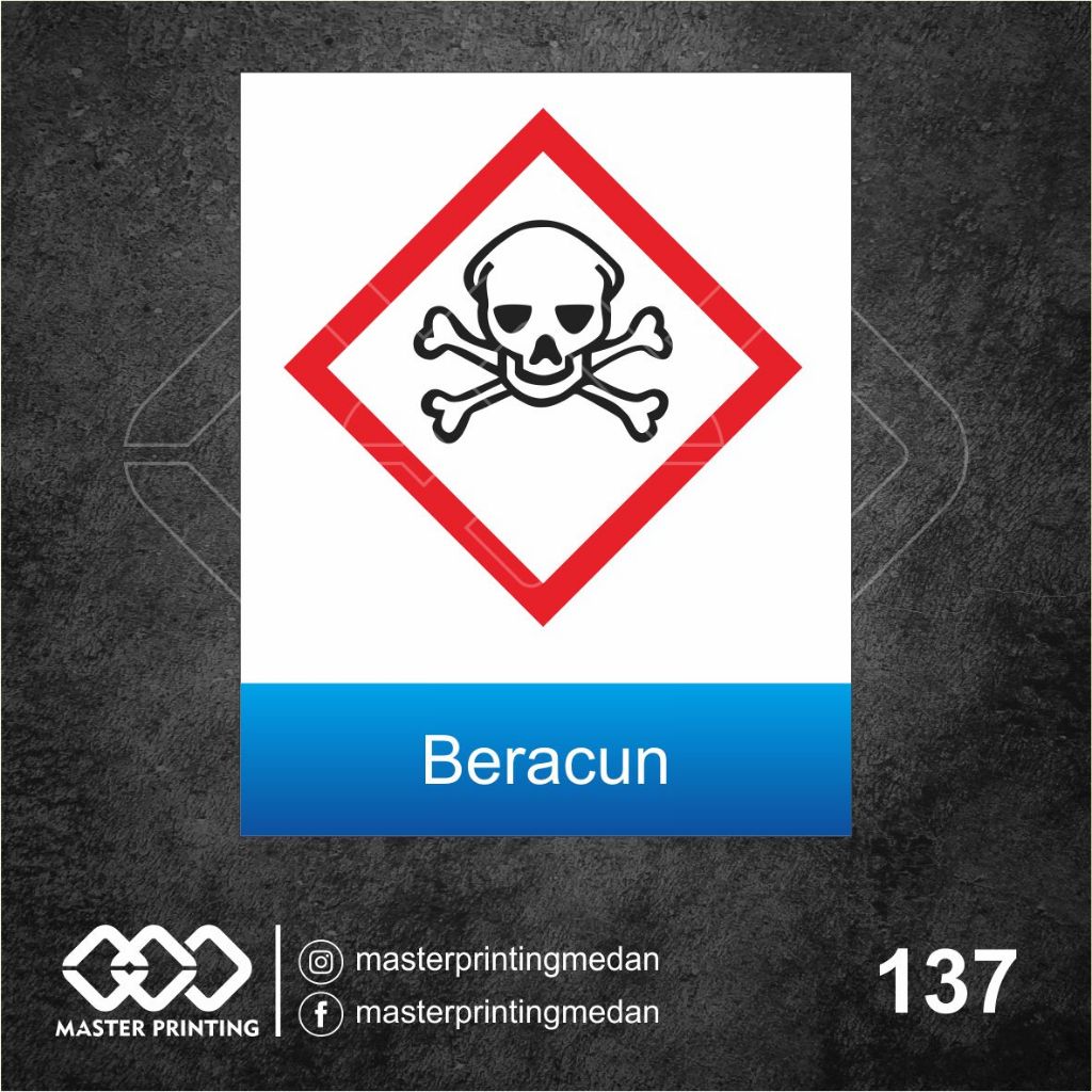 

137 - Stiker Beracun, Simbol Limbah B3, Sticker Vinyl, Tahan Air, Termurah, dan Bisa Custom