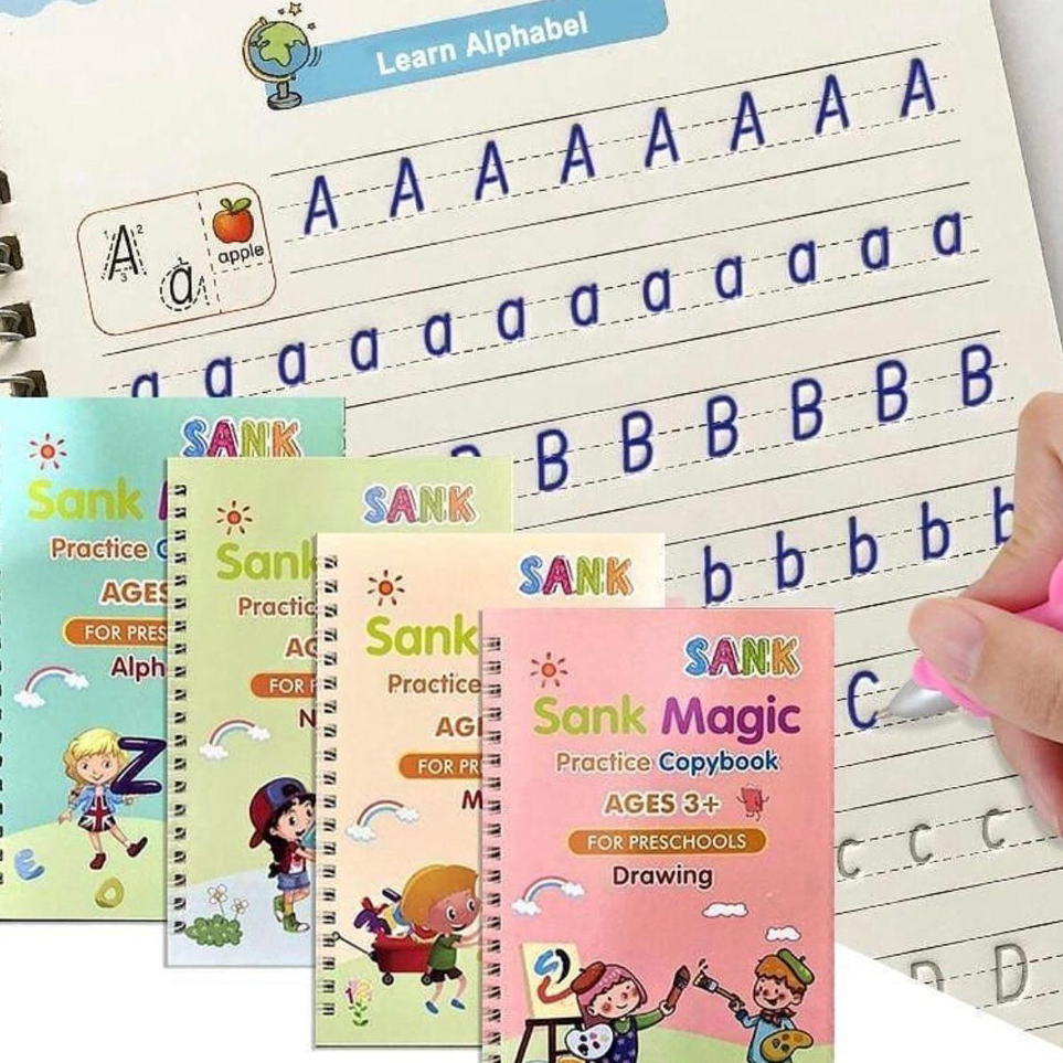 

Terbaru Sank Magic Book / Magic Practice Book 1 set isi 4 buku + pen + refill / Set Buku Latihan Belajar Menulis PAUD Preschool TK Huruf Angka