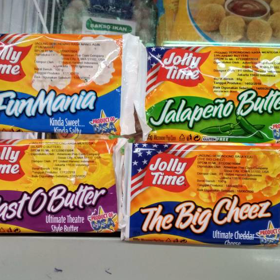 

Grosir Jolly Time Popcorn 100gr Fun Mania/jalaperio butter/Blast O Butter/ The Big Cheez ➚➹✲