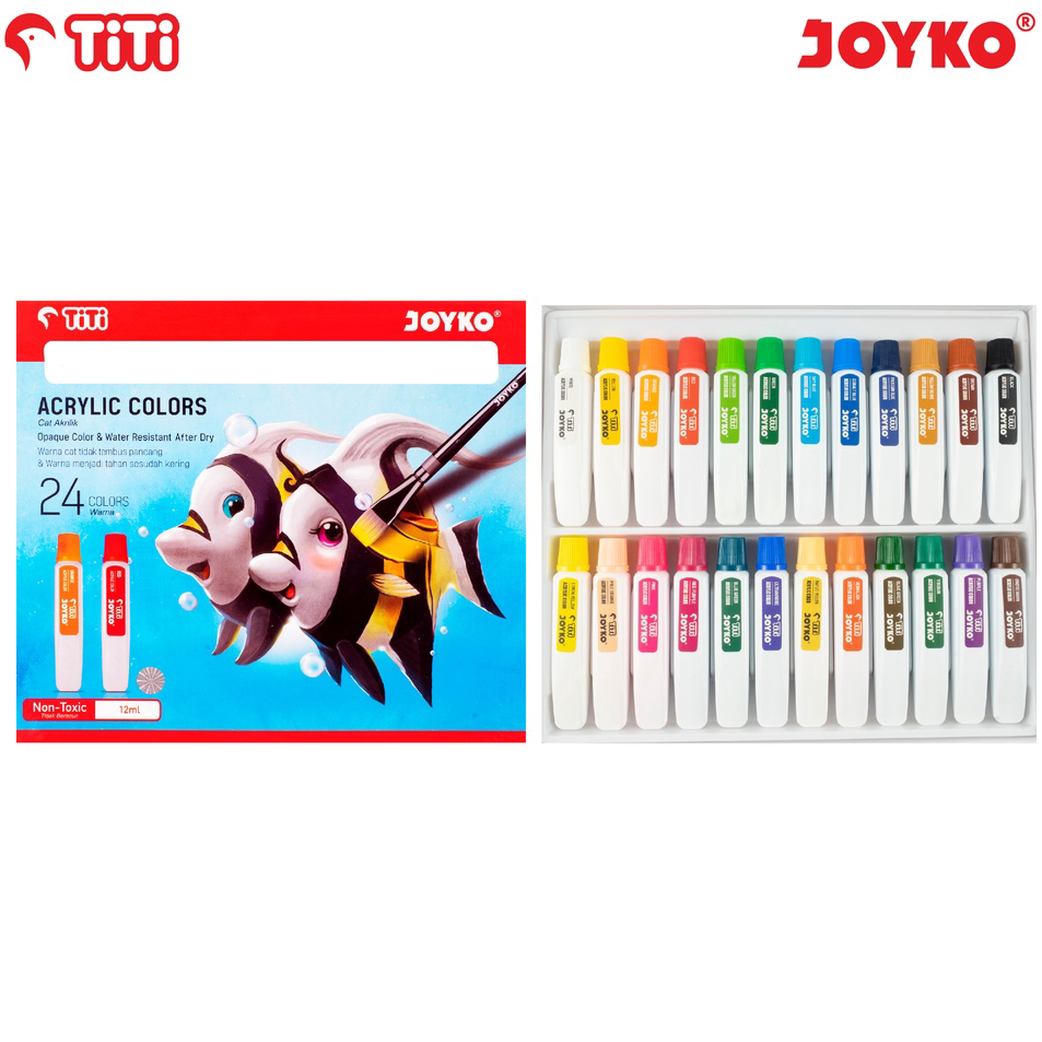 

Stok Banyak JOYKO TITI 24 ACRYLIC COLORS / CAT AKRILIK JOYKO 24 WARNA LUKIS ACC-12ML-24 ➬✪✸