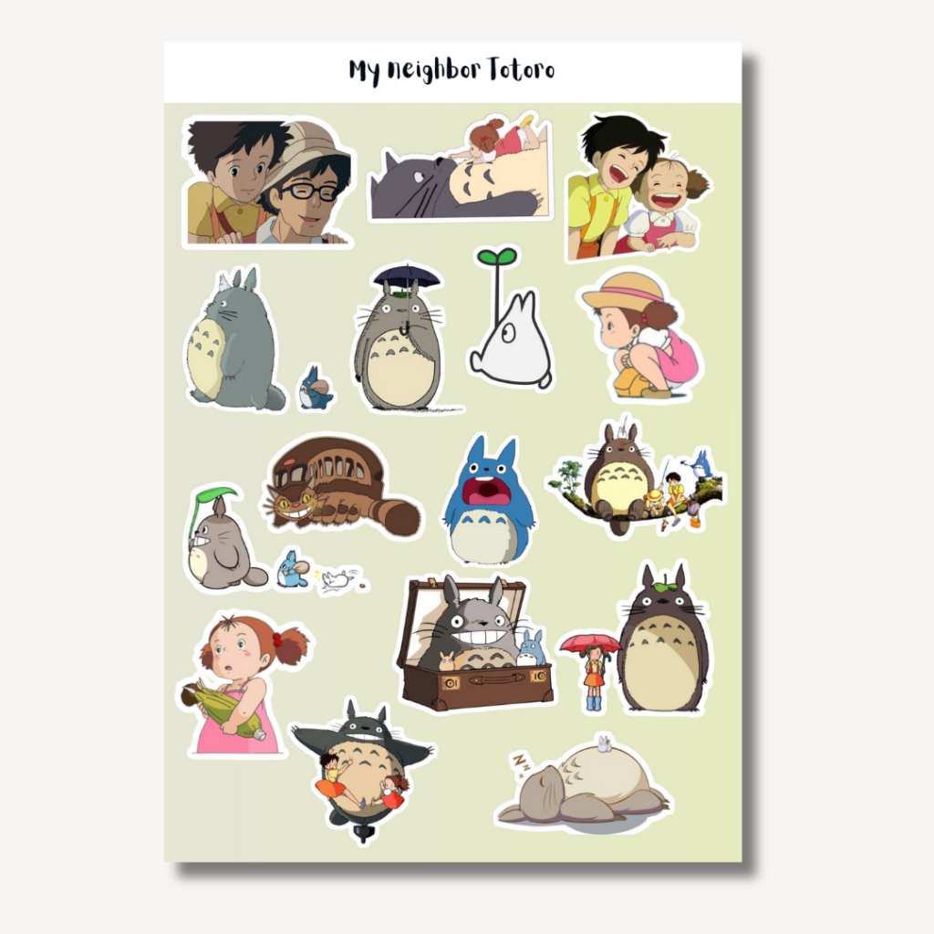 

Sticker Tumblr Studio Ghibli My Neighbor Totoro 17 pcs Uk. A5 A6 anime jepang sticker totoro sticker aesthetic Vinyl waterproof dekorasi