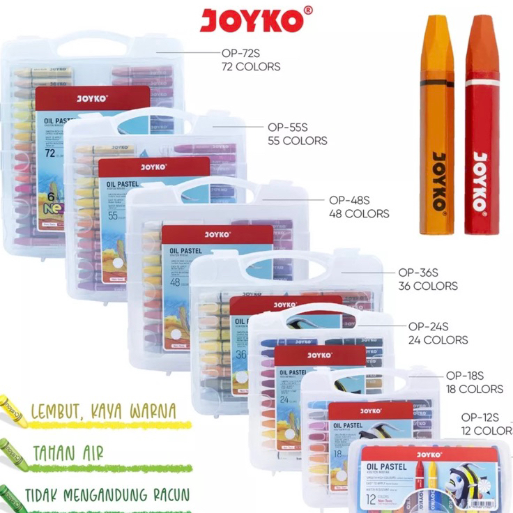 

➭➱✥❄ Oil Pastel/Crayon JOYKO 12 18 24 36 48 55 warna Terkini