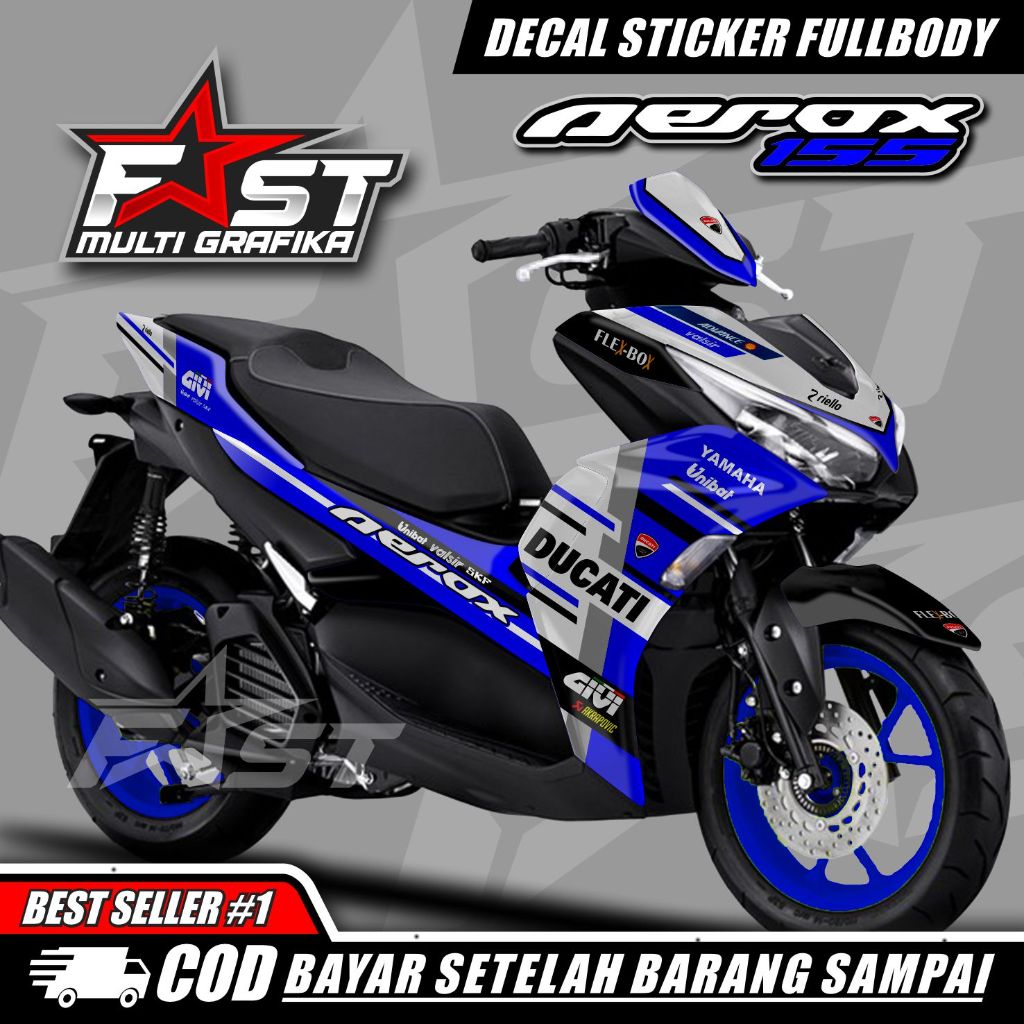 Decal Sticker Variasi Fullbody All New Aerox 155 Connected - Dekal Stiker Aerox New Decal Stiker Mot