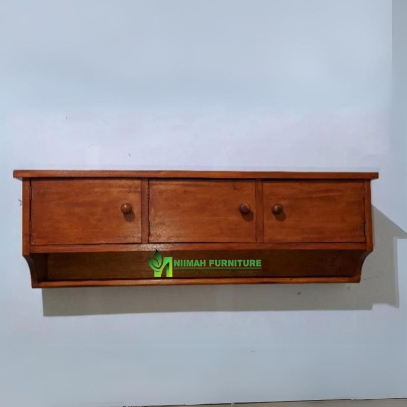 Promo Kitchen Set Rustic Kayu Jati Belanda (Lemari Bumbu Dapur / Rak Dapur Dinding)