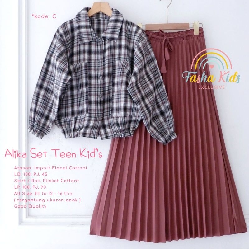 (COD) Alika set teen kids ORI Fasha kids// set 2in1 usia 11-16tahun