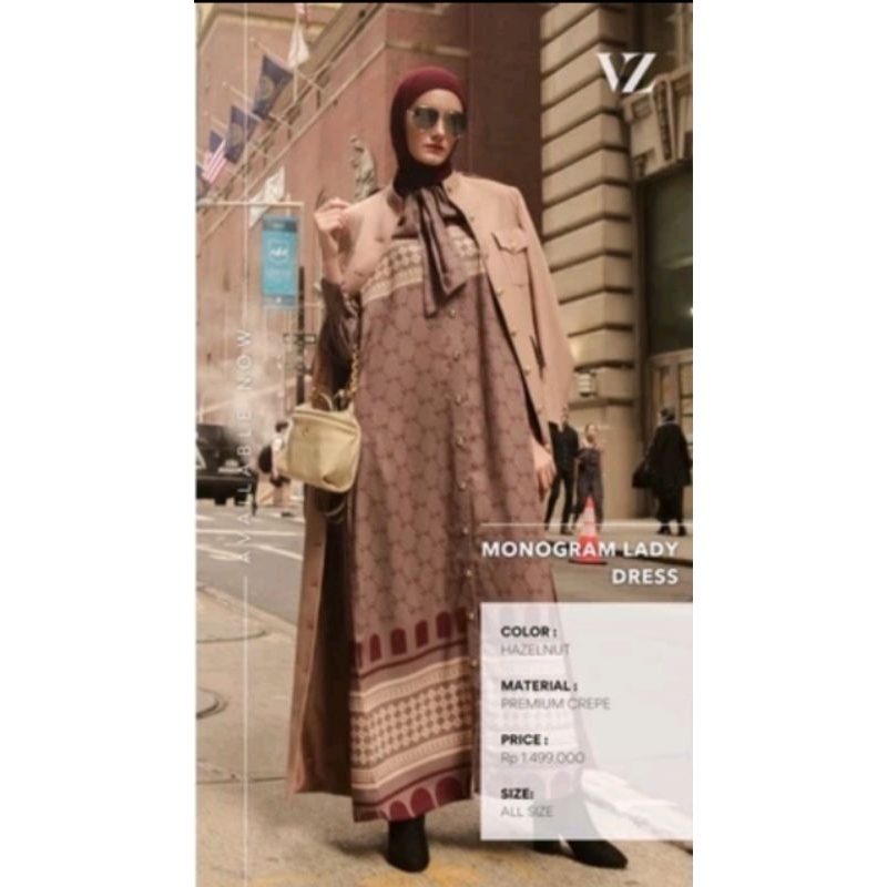 PL MONOGRAM LADY DRESS VIVIZUBEDI VZ ALL SIZE LD 112CM VVGC TIDAK PERNAH DIPERMAK