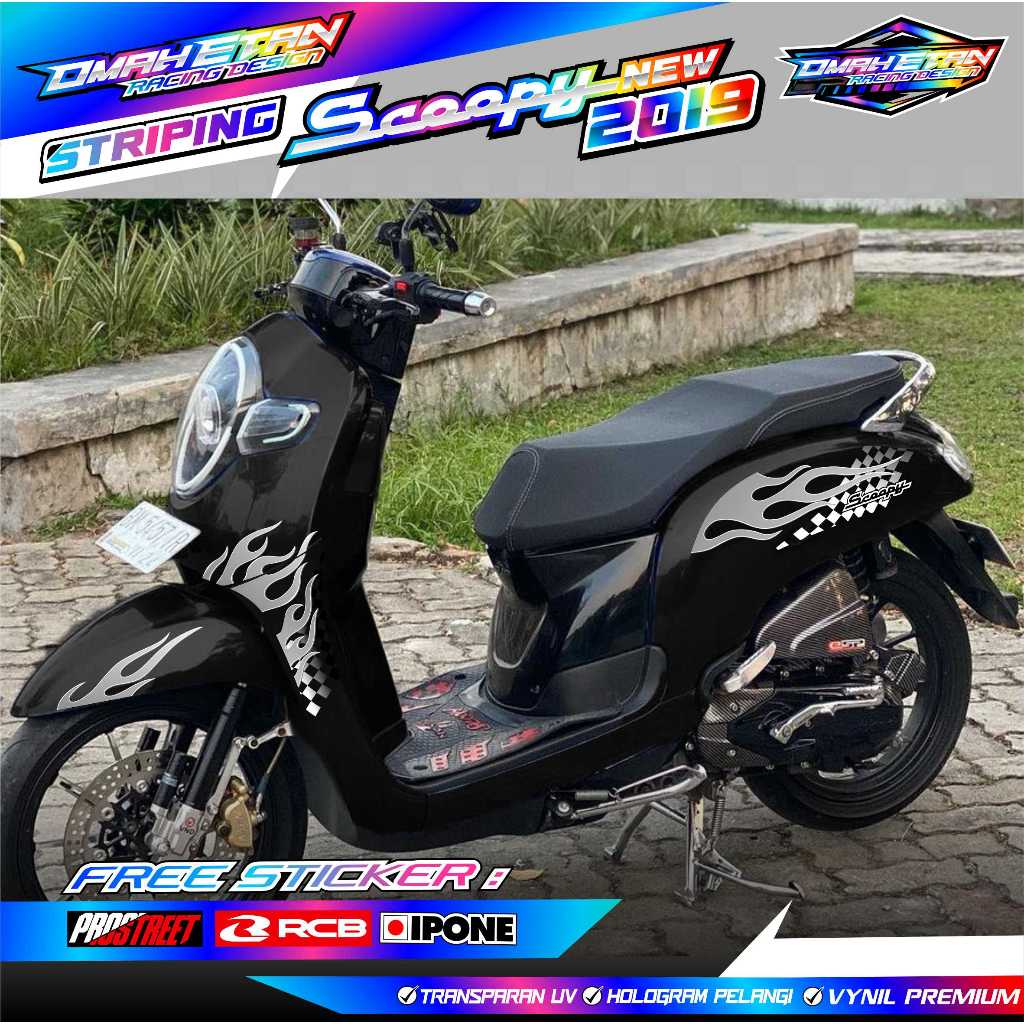 STRIPING VARIASI MOTOR SCOOPY NEW 2019 HOTWHEELS STYLE / STICKER LIST HONDA SCOOPY 2019