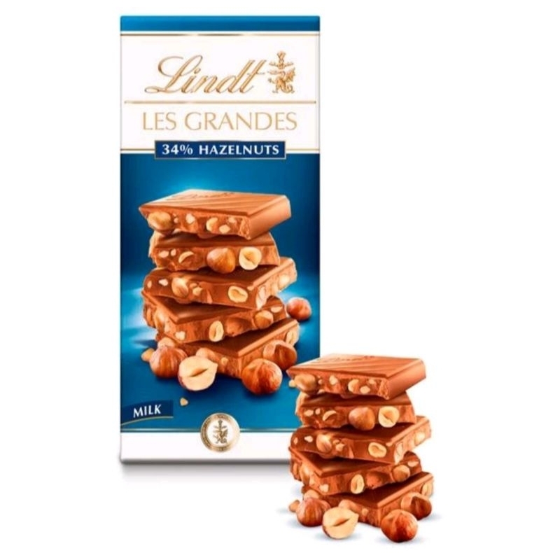 

LINDT LESS GRANDES 34% HAZELNUT MILK CHOCOLATE/COKELAT SUSU