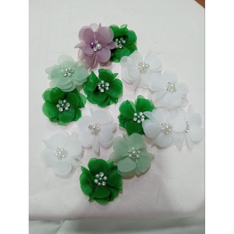 BUNGA 3D ORGANZA MURAH/BUNGA MANIK-MANIK