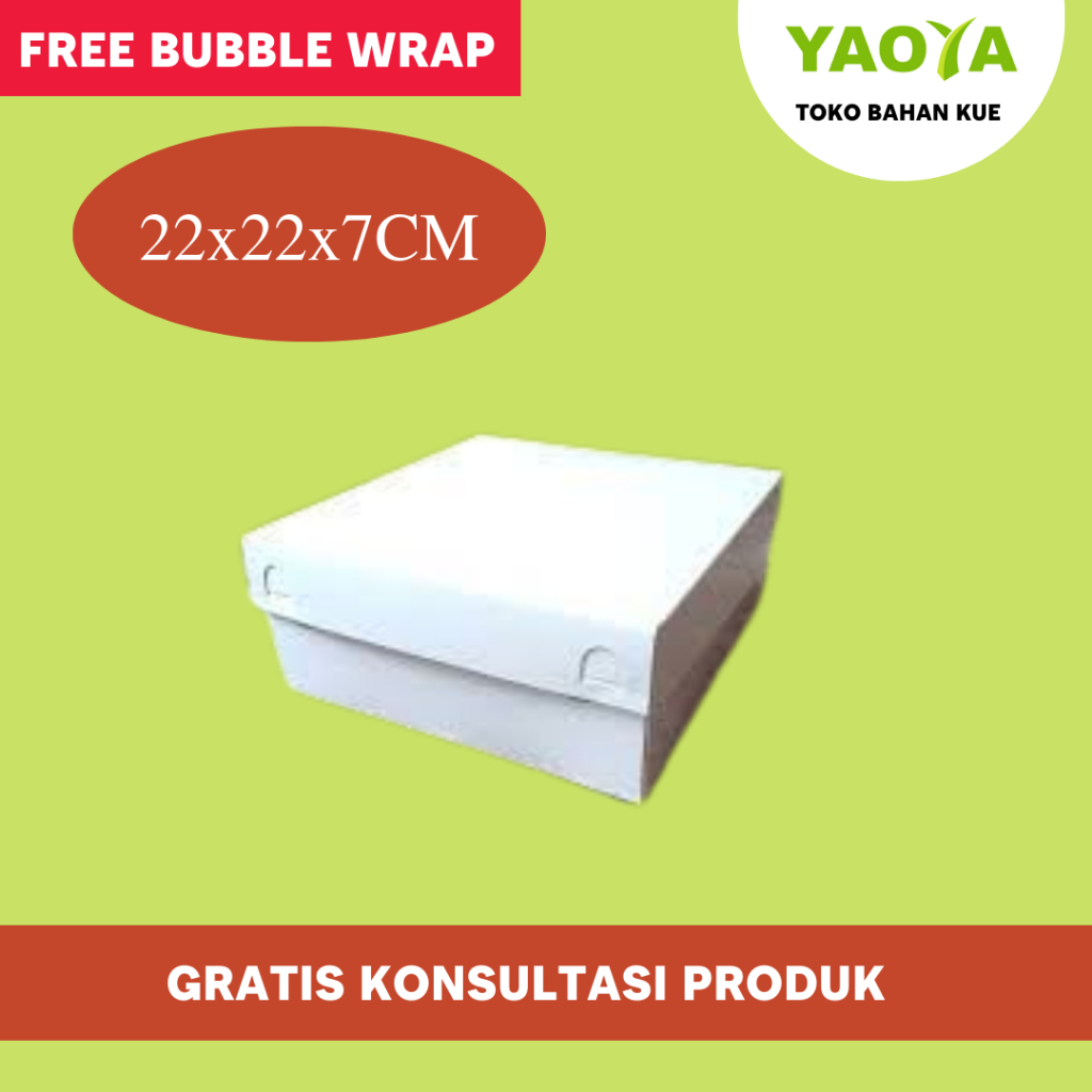 

KOTAK TART PUTIH PENDEK 18x18x7cm