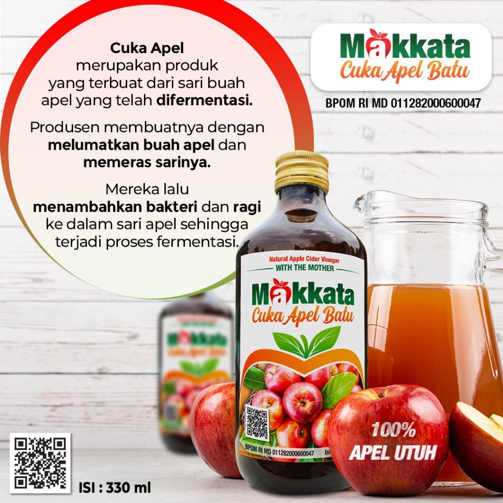 

Cuka Apel Makkata Original With Mother Untuk Kesehatan Batu Empedu