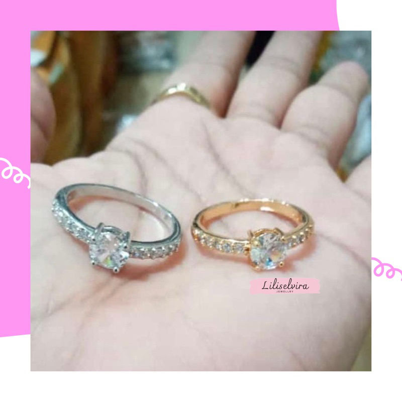 Cincin emas titanium asli 24 karat simple elegan