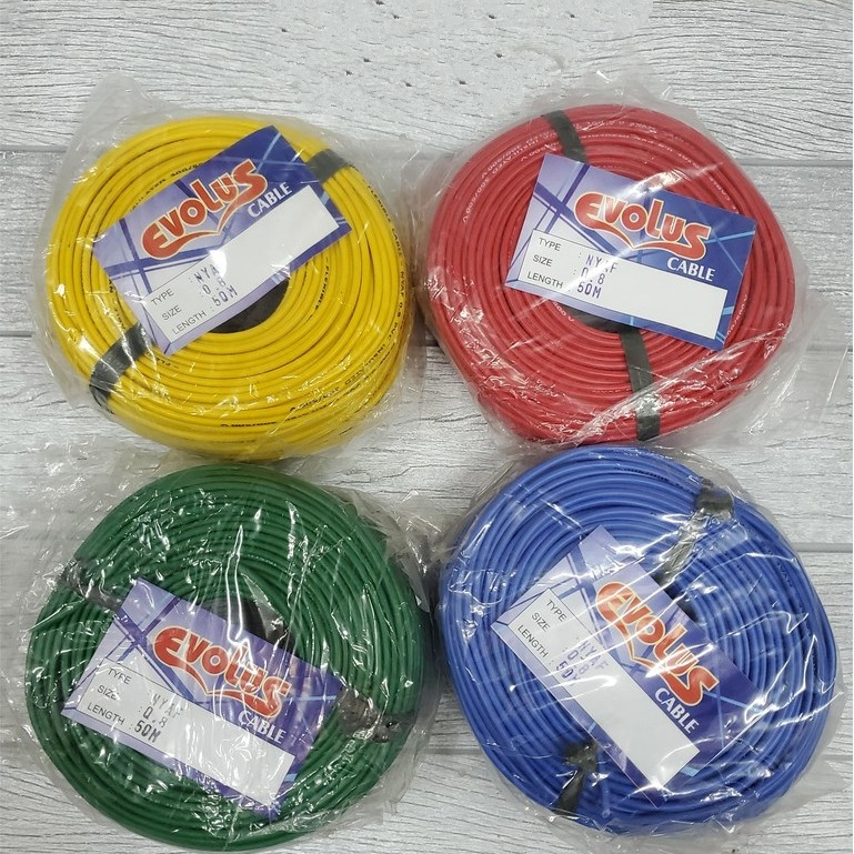 Kabel NYAF 0,8mm 50 Meter Kabel Tunggal Serabut