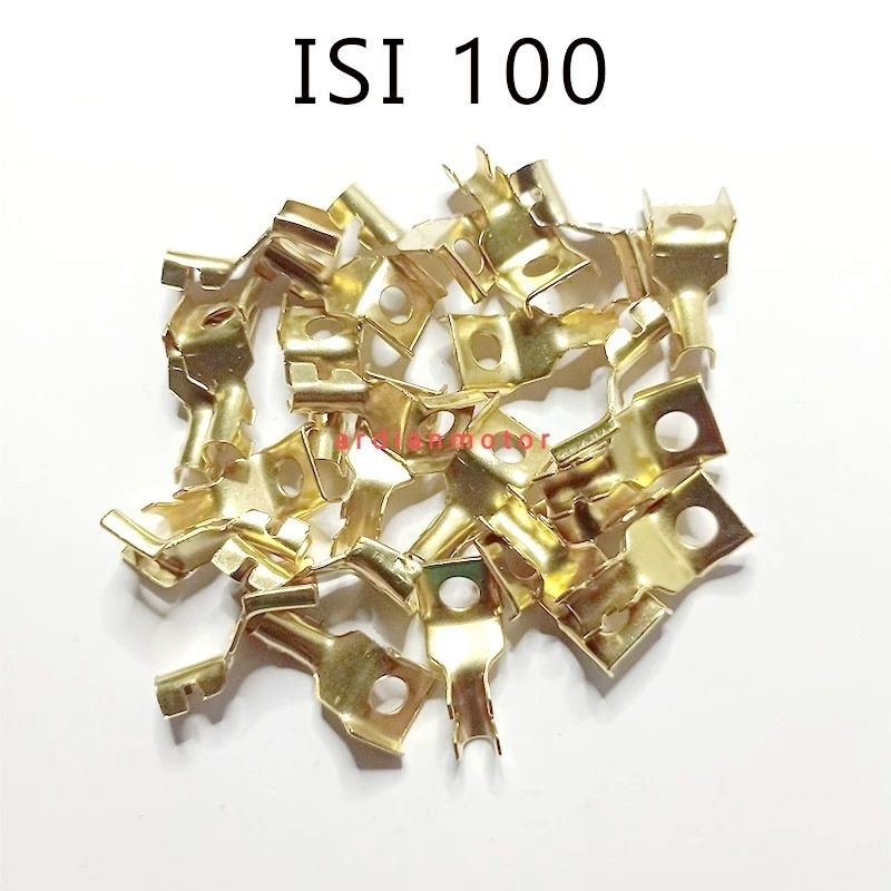 100pcs Skun Sekun Aki Kotak Kuningan/Skun Sekun Kleman Aki Kotak Kuningan/Skun Sekun Aki Kotak/Klem 