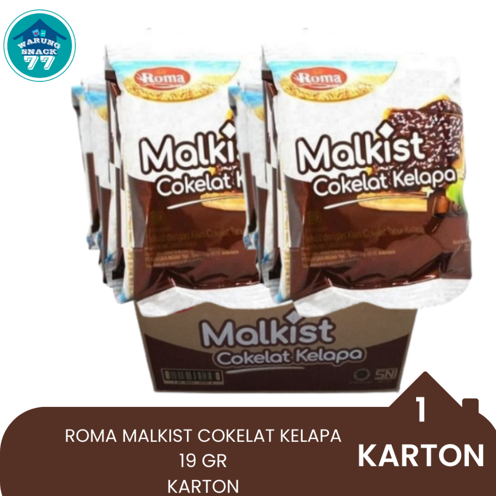 

BISKUIT ROMA MALKIST COKELAT KELAPA 19 GR KARDUS