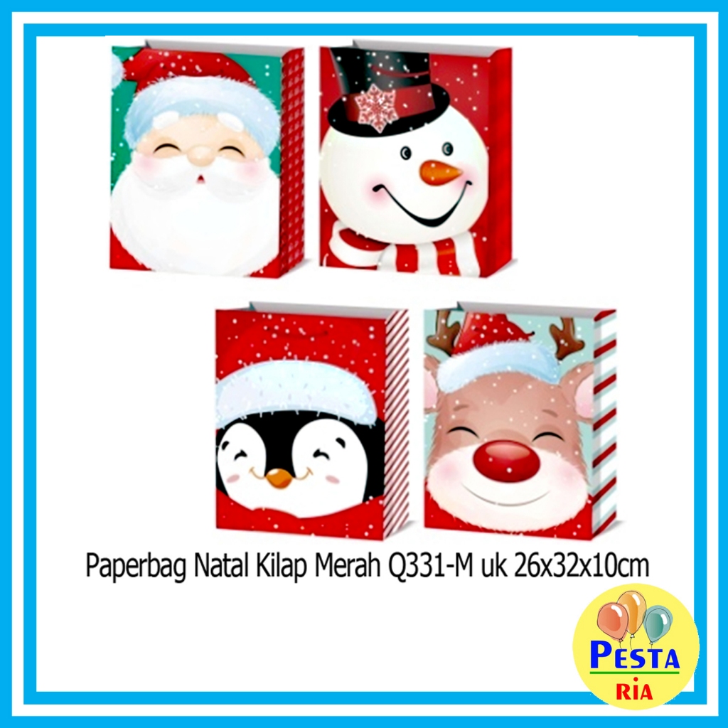 

SB1277 PAPERBAG NATAL GLOSSY MERAH GAMBAR BESAR UK26X32X10CM SHOPPING BAG, GODIE BAG, SOUVENIR NATAL, MUSIM DINGIN, KADO NATAL, HIASAN NATAL