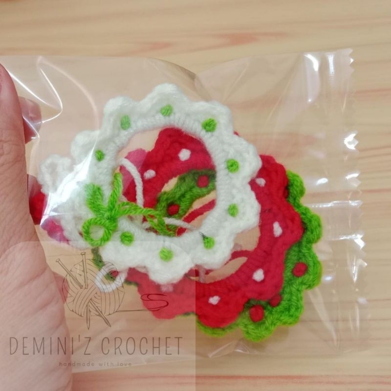 Ornamen Natal Rajut Hiasan Pohon Natal Handmade Rajut