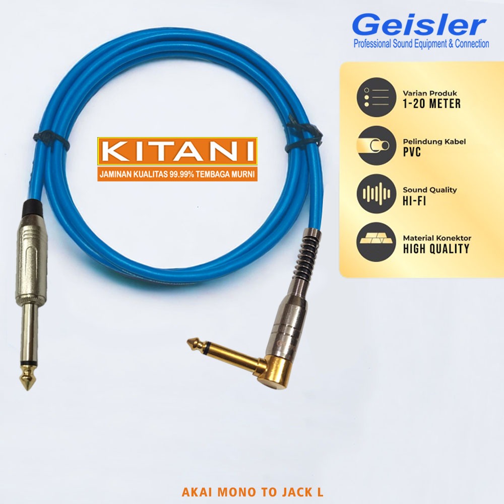 Kabel Audio Kitani/Kabel Mic/Kabel Jumper Gitar Jack Akai Mono to Jack L GEISLER