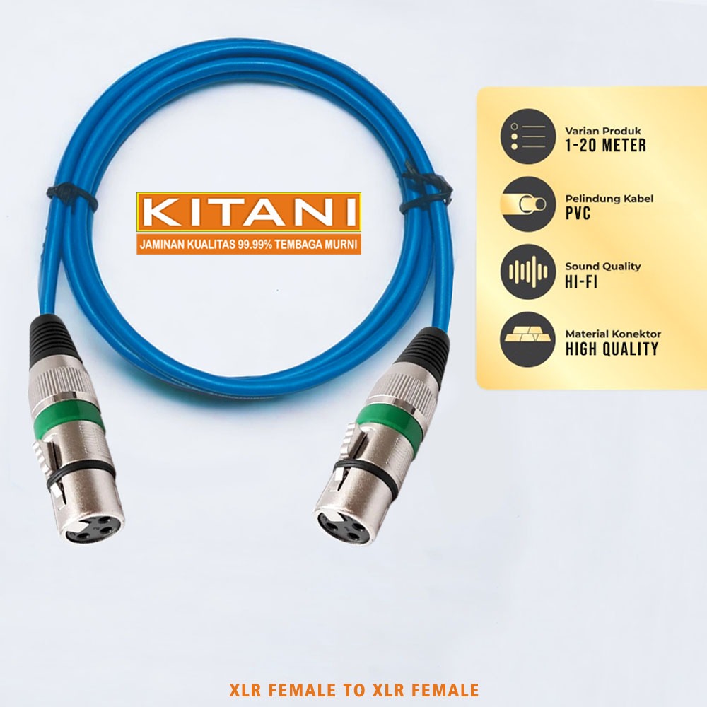 Kabel Audio Kitani/Kabel Mic Jack Canon XLR Female to XLR Female