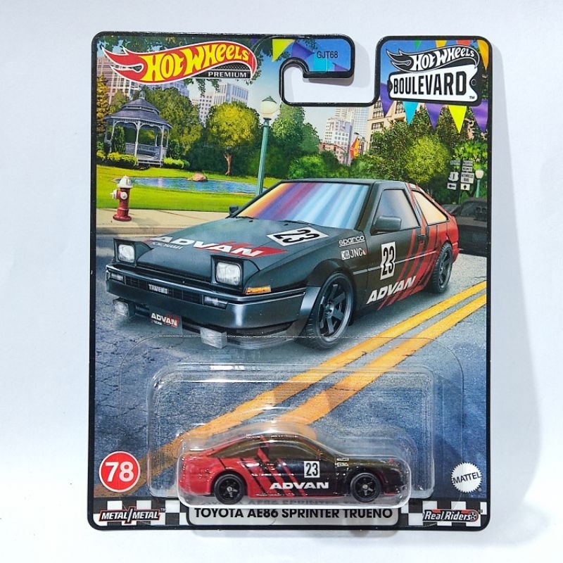 Hot Wheels Premium Toyota AE86 Sprinter Trueno Boulevard Advan - Japan Sticker
