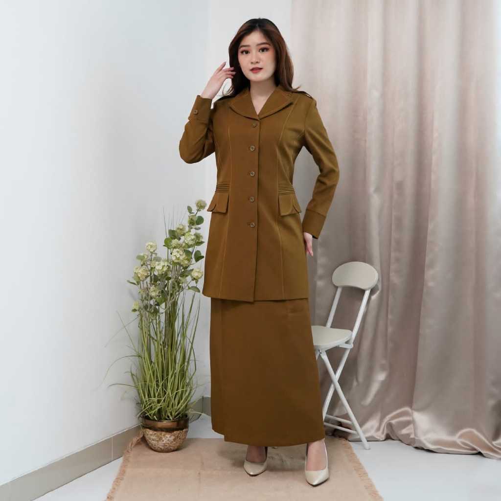 Jas Wanita Blazer Lynelle Collection Setelan Rok A Model Muslim Pemda Aceh (Kode 6611)