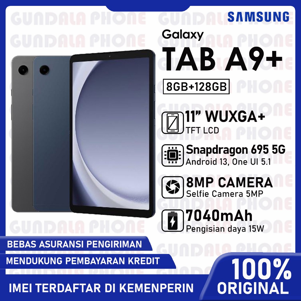 Samsung Galaxy Tab A9+ Plus 5G 8/128GB Garansi resmi