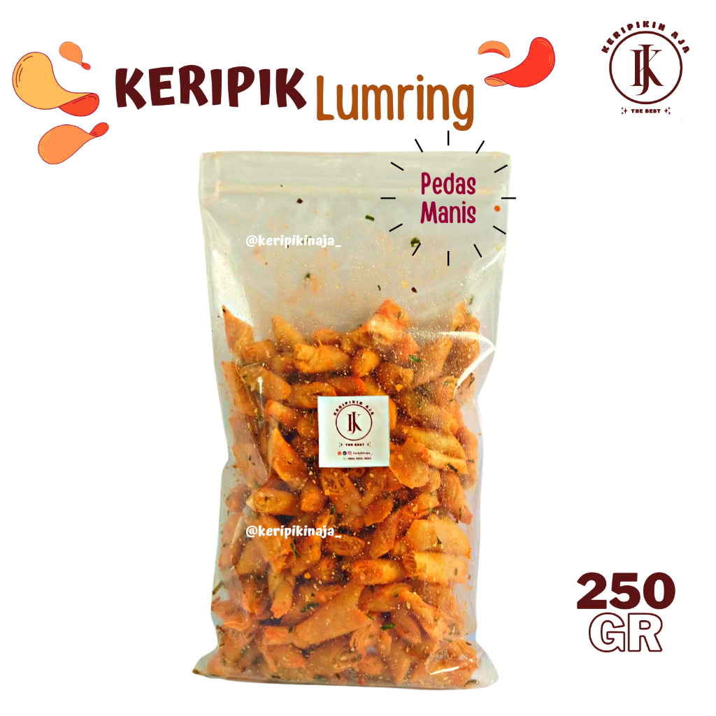 

Keripik LUMRING / Lumpia kering balado pedas manis daun jeruk 250gr