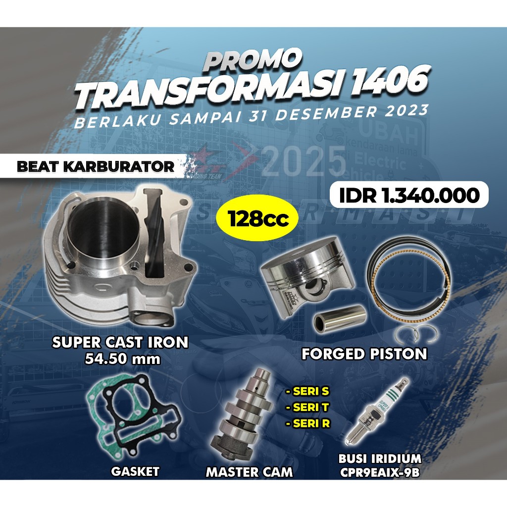 PAKET BORE UP BRT BEAT KARBU 128 CC